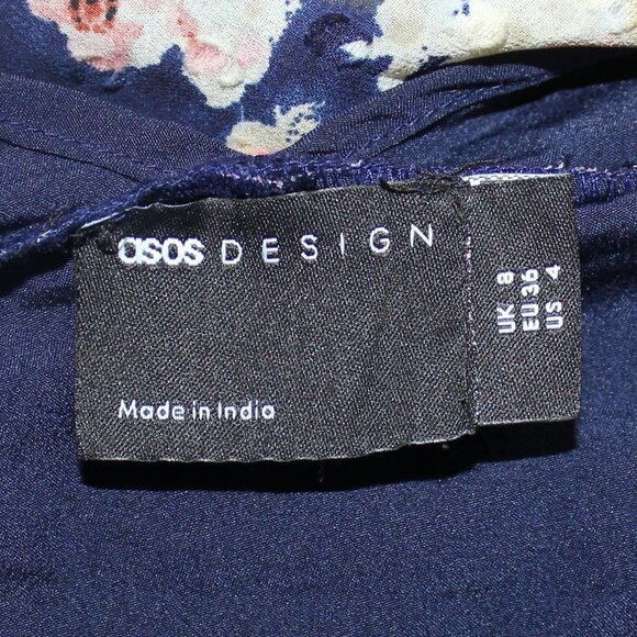 ASOS DESIGN Curve high neck pleated jacquard mini dress with godet detail Sz 4 - Picture 8 of 9